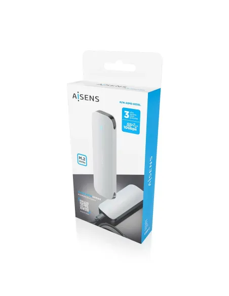 AISENS Caja Externa M.2 (NGFF) ASM2-025SL NVMe a USB3.2 Gen2, Plata