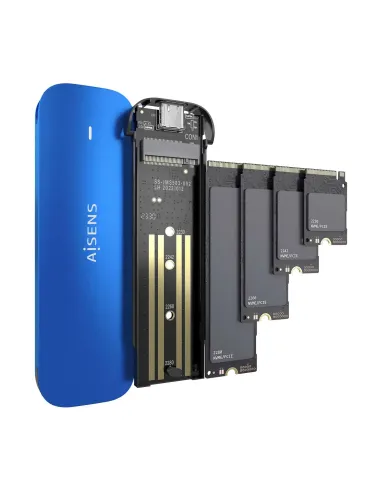 AISENS ASM2-026BLU caja para disco duro externo Caja externa para unidad de estado sólido (SSD) Azul M.2