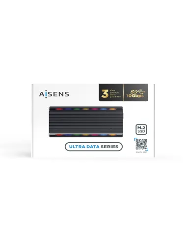 AISENS Caja Externa M.2 RGB Gaming ASM2-RGB012B SATA NVMe A USB3.1 Gen2, Negra