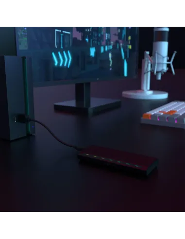 AISENS Caja Externa M.2 RGB Gaming ASM2-RGB012B SATA NVMe A USB3.1 Gen2, Negra