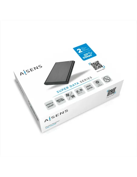 AISENS Caja Externa 2,5" ASE-2525B 9.5mm SATA a USB 3.0 USB3.1 Gen1, Negra