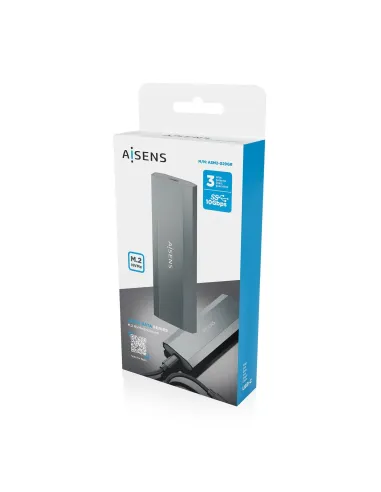 AISENS Caja Externa M.2 (NGFF) ASM2-029GR NVMe a USB3.2 Gen2, Gris