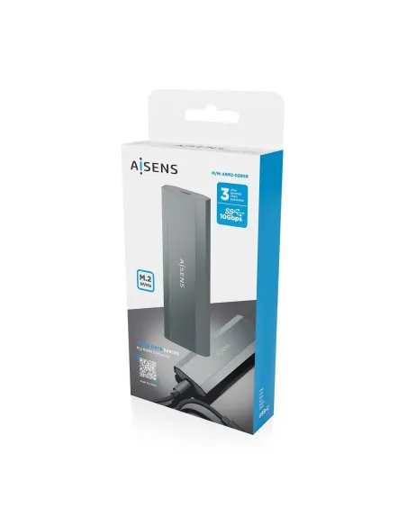 AISENS Caja Externa M.2 (NGFF) ASM2-029GR NVMe a USB3.2 Gen2, Gris
