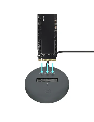 AISENS USB-C Dock M.2 (NGFF) ASUC-M2D014-GR SATA NVMe A USB3.1 Gen2, Gris