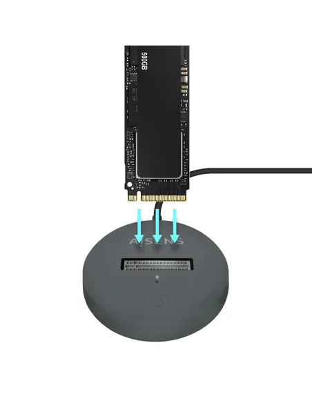 AISENS USB-C Dock M.2 (NGFF) ASUC-M2D014-GR SATA NVMe A USB3.1 Gen2, Gris