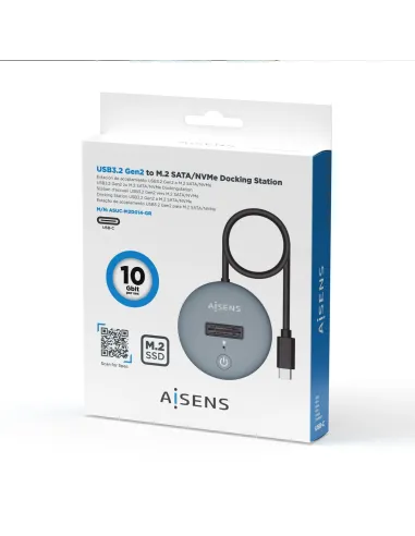 AISENS USB-C Dock M.2 (NGFF) ASUC-M2D014-GR SATA NVMe A USB3.1 Gen2, Gris