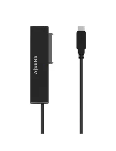 AISENS Adaptador ASE-35C02B SATA a USB-C USB 3.0 USB3.1 GEN1 para Discos Duros 2.5" y 3.5" con Alimentador, Negro