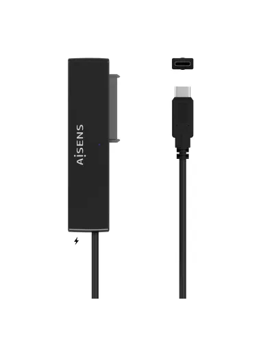 AISENS Adaptador ASE-35C02B SATA a USB-C USB 3.0 USB3.1 GEN1 para Discos Duros 2.5" y 3.5" con Alimentador, Negro
