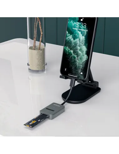 AISENS USB-C Dock M.2 (NGFF) ASUC-M2D012-GR SATA NVMe A USB3.1 Gen2, Gris