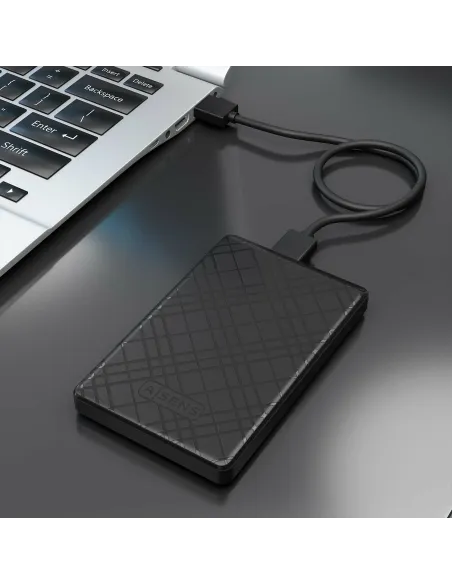AISENS Caja Externa 2,5" ASE-2522B 9.5mm SATA a USB 3.0 USB3.1 Gen1, Negra
