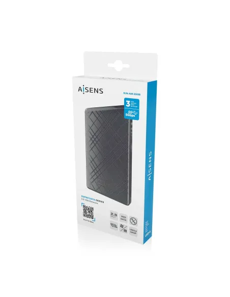 AISENS Caja Externa 2,5" ASE-2522B 9.5mm SATA a USB 3.0 USB3.1 Gen1, Negra