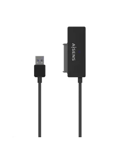 AISENS Adaptador ASE-35A01B SATA a USB-A USB 3.0 USB3.1 GEN1 para Discos Duros 2.5″ y 3.5″ con Alimentador, Negro
