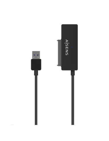 AISENS Adaptador ASE-35A01B SATA a USB-A USB 3.0 USB3.1 GEN1 para Discos Duros 2.5″ y 3.5″ con Alimentador, Negro