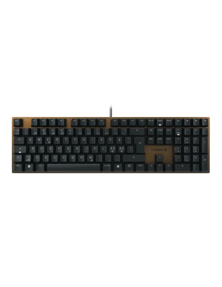 CHERRY KC 200 MX teclado Juego USB QWERTY Nórdico Negro, Bronce