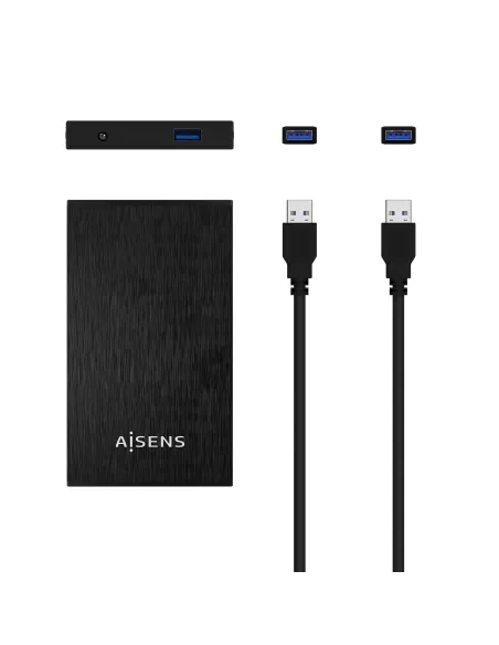 AISENS Caja Externa 2,5″ ASE-2523B 9.5MM SATA a USB 3.0 USB3.1 GEN1, Negra