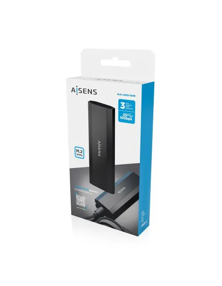 AISENS Caja Externa M.2 (NGFF) ASM2-028B NVMe a USB3.2 Gen2, Negra