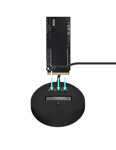 AISENS USB-C Dock M.2 (NGFF) ASUC-M2D013-BK SATA NVMe A USB3.1 Gen2, Negra