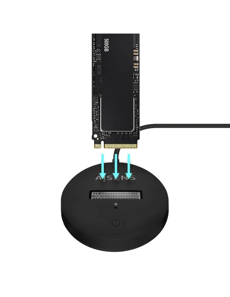 AISENS USB-C Dock M.2 (NGFF) ASUC-M2D013-BK SATA NVMe A USB3.1 Gen2, Negra