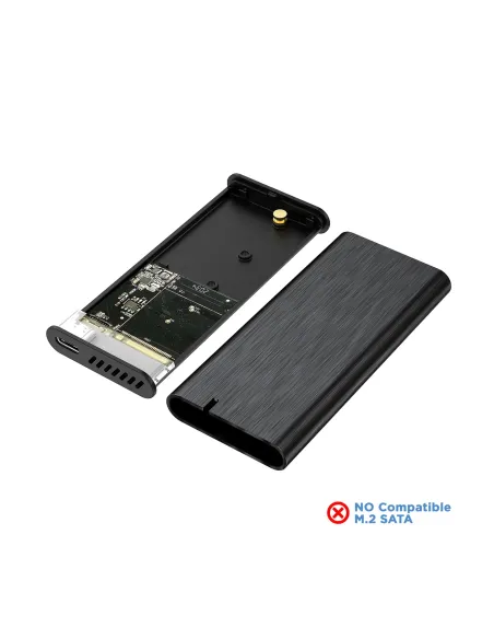 AISENS Caja Externa M.2 (NGFF) ASM2-008B NVMe a USB3.2 Gen2, Negra
