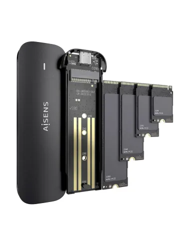AISENS Caja Externa M.2 (NGFF) ASM2-024B NVMe a USB3.2 Gen2, Negra