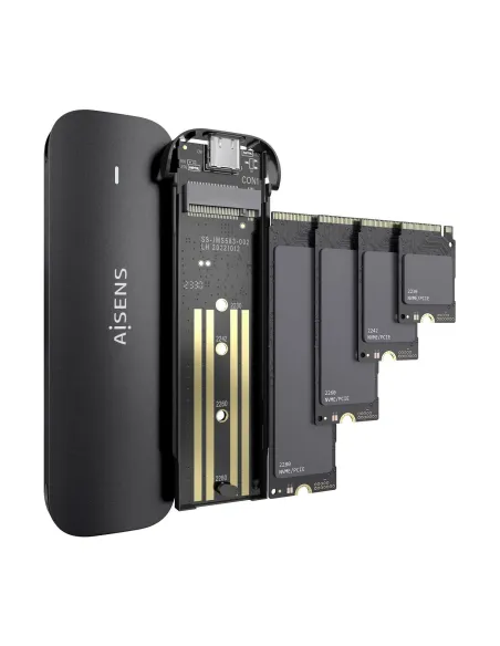 AISENS Caja Externa M.2 (NGFF) ASM2-024B NVMe a USB3.2 Gen2, Negra