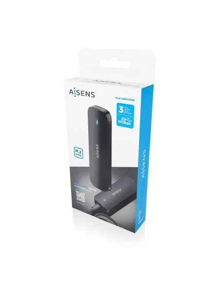 AISENS Caja Externa M.2 (NGFF) ASM2-024B NVMe a USB3.2 Gen2, Negra