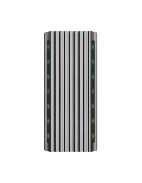 AISENS Caja Externa M.2 RGB Gaming ASM2-RGB011GR SATA NVMe A USB3.1 Gen2, Gris