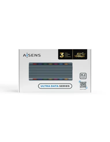 AISENS Caja Externa M.2 RGB Gaming ASM2-RGB011GR SATA NVMe A USB3.1 Gen2, Gris