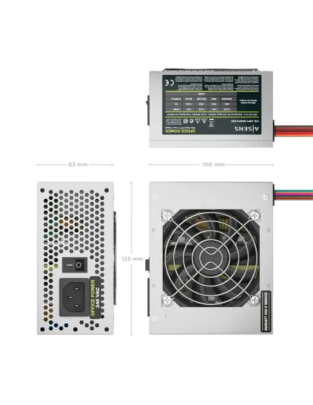 AISENS Fuente Alimentacion SFX 500W OEM, Plata