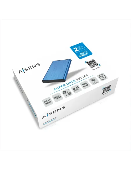 AISENS Caja Externa 2,5" ASE-2525BLU 9.5mm SATA a USB 3.0 USB3.1 Gen1, Azul