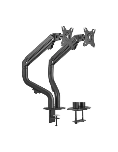 AISENS Soporte de Mesa ECO Contrapeso Giratorio e Inclinable para Monitor TV 8Kg (3 Pivotes, 2 Brazos) de 17-32, Negro