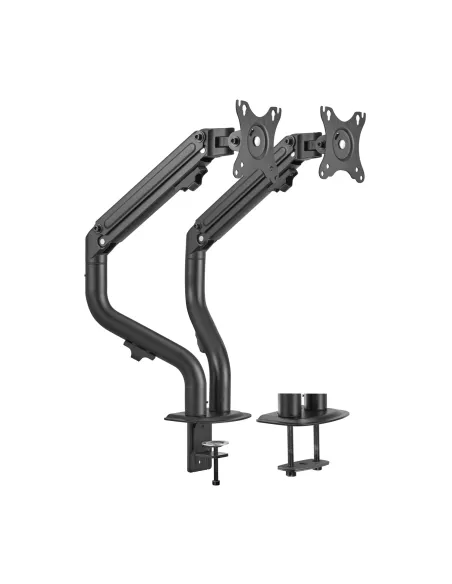 AISENS Soporte de Mesa ECO Contrapeso Giratorio e Inclinable para Monitor TV 8Kg (3 Pivotes, 2 Brazos) de 17-32, Negro
