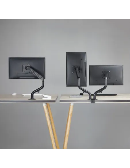 AISENS Soporte de Mesa ECO Contrapeso Giratorio e Inclinable para Monitor TV 8Kg (3 Pivotes, 2 Brazos) de 17-32, Negro