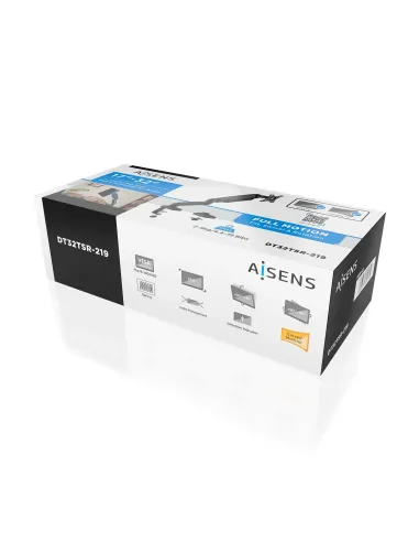 AISENS Soporte De Mesa Pro Contrapeso Giratorio E Inclinable Para Monitor TV 9kg (3 Pivotes, 1 Brazo) De 17-32, Negro
