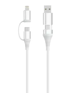 Ewent EC1076 cable USB USB 2.0 2 m USB A USB C USB C Lightning 0,48 Gbit s 60 W Blanco