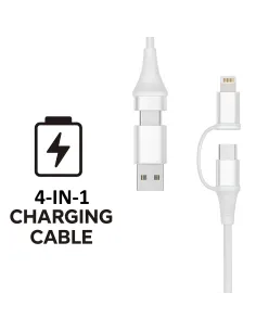 Ewent EC1076 cable USB USB 2.0 2 m USB A USB C USB C Lightning 0,48 Gbit s 60 W Blanco 2
