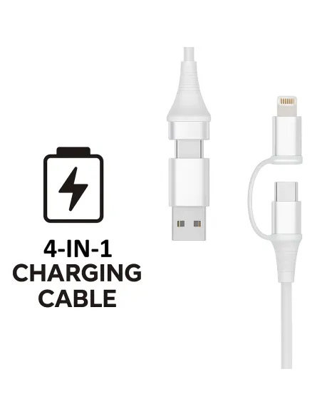 Ewent EC1076 cable USB USB 2.0 2 m USB A USB C USB C Lightning 0,48 Gbit s 60 W Blanco