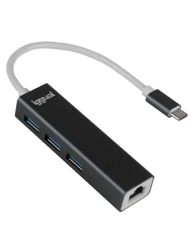 iggual Hub tipo C 3 puertos USB 3.0 + RJ45 Gigabit