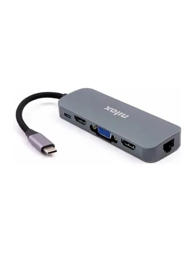 Nilox Hub Type-C 3xUSB 2xHDMI VGA USB-C RJ45