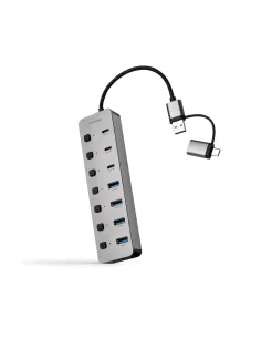 Nanocable HUB USB-C+USB-A M a 4xUSB-A + 3xUSB-C 3.0 + USB-C 5V
