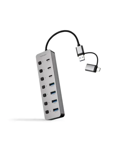 Nanocable HUB USB-C+USB-A M a 4xUSB-A + 3xUSB-C 3.0 + USB-C 5V