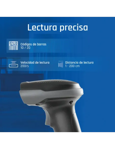 iggual Lector código barras 2D Bluetooth 2.4G base
