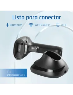 iggual Lector código barras 2D Bluetooth 2.4G base 2