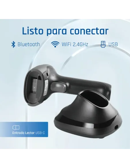 iggual Lector código barras 2D Bluetooth 2.4G base