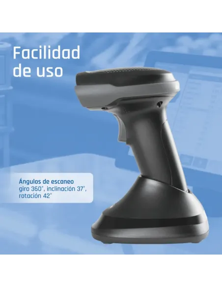iggual Lector código barras 2D Bluetooth 2.4G base
