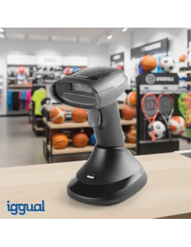 iggual Lector código barras 2D Bluetooth 2.4G base