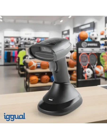 iggual Lector código barras 2D Bluetooth 2.4G base