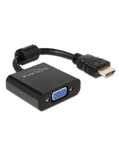 Delock Adaptador HDMI-A 19 pines Macho a VGA Negro