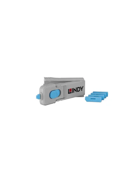 Lindy 40324 bloqueador de puerto Bloqueador de puerto + clave DisplayPort Azul Acrilonitrilo butadieno estireno (ABS) 5 pieza(s)