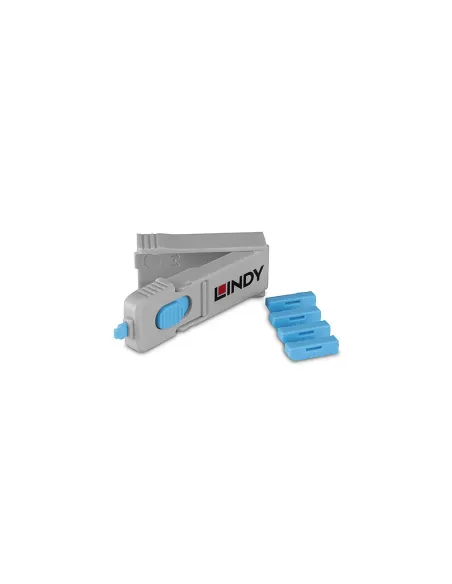 Lindy 40324 bloqueador de puerto Bloqueador de puerto + clave DisplayPort Azul Acrilonitrilo butadieno estireno (ABS) 5 pieza(s)